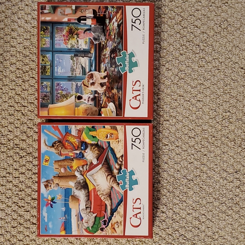 2 Buffalo Games Cat Puzzle - 750 pc